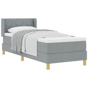 vidaXL Boxspringbed met hoofdeinde Lichtgrijs 200 x 80 cm Stof