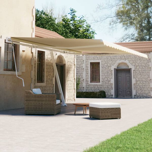 vidaXL Luifel vrijstaand handmatig uittrekbaar 500x300 cm cr&egrave;mekleurig