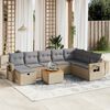 vidaXL 9-delige Loungeset met kussens poly rattan gemengd beige