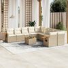vidaXL 11-delige Tuinset met kussens poly rattan beige