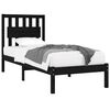 vidaXL Bedframe massief grenenhout zwart 75x190 cm