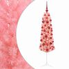 vidaXL Smalle kunstkerstboom met kerstbal 120 cm 150 LED's Warmwit