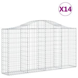 vidaXL Schanskorven 14 st gewelfd 200x30x100/120 cm ijzer