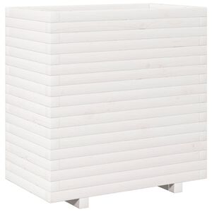 vidaXL Plantenbak 70x40x72,5 cm massief grenenhout wit