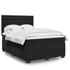 vidaXL Boxspring met matras fluweel zwart 140x200 cm