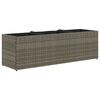 vidaXL Plantenbak met 3 potten 105x30x32 cm poly rattan grijs