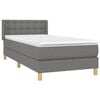 vidaXL Boxspring met matras stof donkergrijs 100x200 cm