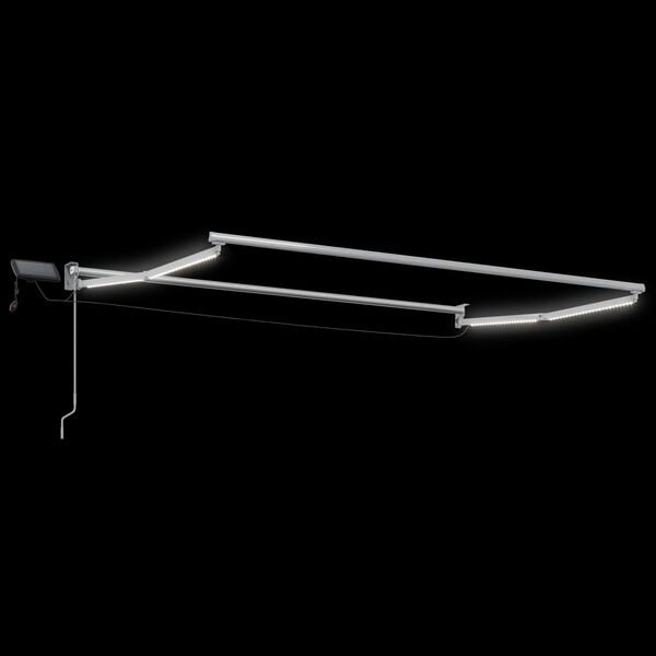 vidaXL Handbediende luifel met LED's Antraciet en Wit 2,5 x 2 m