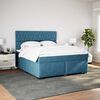 vidaXL Boxspring met matras fluweel blauw 180x200 cm