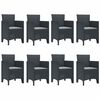 vidaXL Tuin Eetset 9 pcs Antraciet Polypropyleen