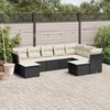 vidaXL 9-delige Loungeset met kussens poly rattan zwart
