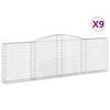 vidaXL Schanskorven 9 st gewelfd 400x30x120/140 cm ijzer