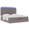 vidaXL Ottoman bed met matrassen en LED's 200x200cm stof taupe