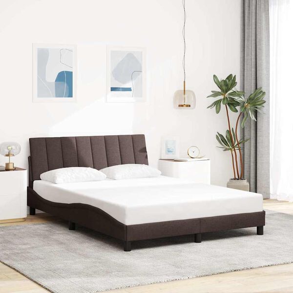vidaXL Bedframe zonder matras "Hanko" 120x200 cm stof donkerbruin