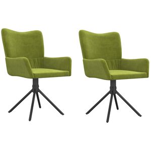 vidaXL Eetkamerstoelen draaibaar 2 st fluweel lichtgroen
