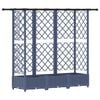 vidaXL Verhoogd Bed met Trellis en Dak Grijs 164 x 40 x 121 cm PP