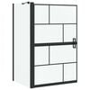 vidaXL Bad Douchescreen Zwart en transparant 80 x 68 x 128 cm