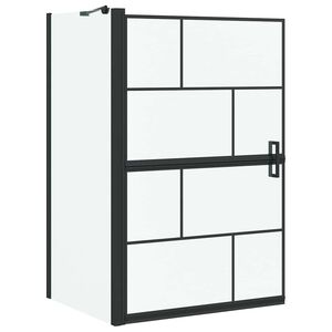 vidaXL Bad Douchescreen Zwart en transparant 80 x 68 x 128 cm
