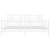 vidaXL Bedframe met hoofd- en voeteneinde metaal wit 200x200 cm