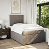 vidaXL Boxspring met matras stof taupe 120x190 cm