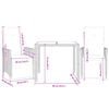 vidaXL 3-delige Bistroset met kussens poly rattan grijs