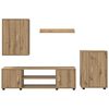 vidaXL Tv-meubelset Wandgemonteerd 4 pcs Artisan Eiken Bewerkt hout