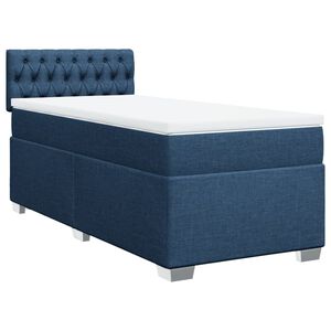 vidaXL Boxspring met matras stof blauw 80x200 cm