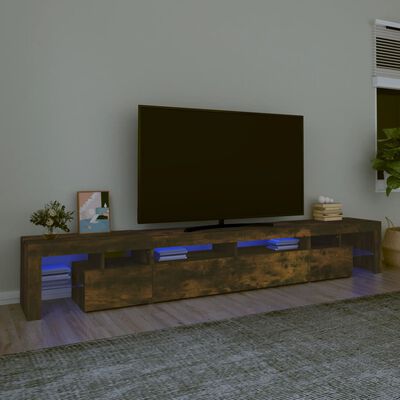 vidaXL Tv-meubel LED-verlichting 260x36,5x40 cm gerookt eikenkleurig