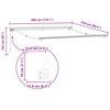 vidaXL Inklapbaar Zonnescherm Wit 300 x 250 cm Polyester en Metaal