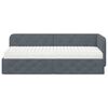 vidaXL Hoekbedframe met matras Donkergrijs 80 x 200 cm Fluweel