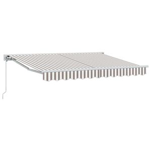 vidaXL Handmatig uitschuifbare luifel Lichtgrijs en wit. 4 &times; 3 m