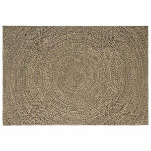 vidaXL Gebied Tapijt Naturel en Zwart 160 x 230 cm Jute