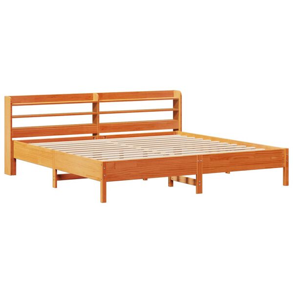 vidaXL Bedframe zonder matras massief grenenhout wasbruin 180x200 cm