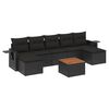vidaXL 8-delige Loungeset met kussens poly rattan zwart