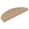 vidaXL Trapmatten zelfklevend Sisal-Look 30 st 65x21x4 cm zand