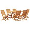 vidaXL Tuin eettafelset 7 pcs Bruin Massief Acaciahout