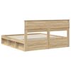 vidaXL Bedframe met hoofdeinde Sonoma 180 x 200 cm Massief grenenhout