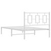 vidaXL Bedframe met hoofdbord metaal wit 100x190 cm