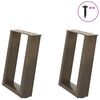 vidaXL Salontafelpoten 2 st U-vormig 38x(42-43) cm staal naturel