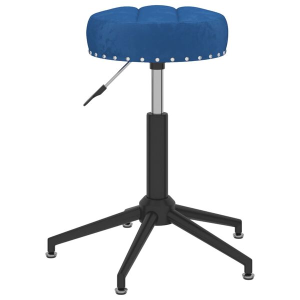 vidaXL Eetkamerstoelen draaibaar 2 st fluweel blauw