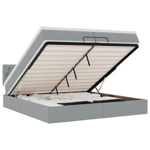 vidaXL Ottoman bed met matras 200x200 cm stof lichtgrijs