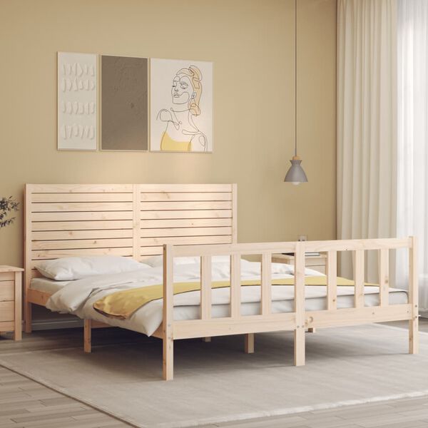 vidaXL Bedframe zonder matras massief grenenhout 160x200 cm