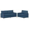 vidaXL Bankstel 2 st Blauw Stof