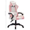 vidaXL Racestoel met RGB LED-verlichting kunstleer roze en zwart