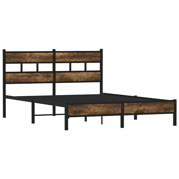 vidaXL Bedframe met hoofdbord zonder matras sonoma eiken 160x200 cm