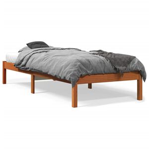 vidaXL Bedframe zonder matras massief grenenhout wasbruin 90x190 cm