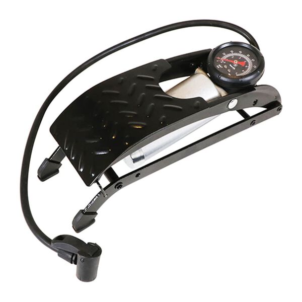 Carpoint voetpomp met manometer 7 bar staal zwart