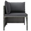 vidaXL 8-delige Loungeset met kussens poly rattan grijs