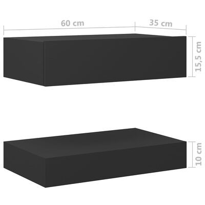 vidaXL Nachtkastjes 2 st 60x35 cm spaanplaat grijs