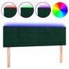 vidaXL Hoofdbord LED 144x5x78/88 cm fluweel donkergroen